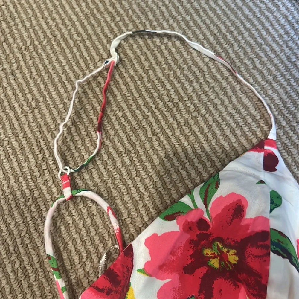 NWT FREE PEOPLE finder things Floral Red and White Midi Dress size small - Picture 13 of 15